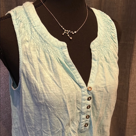 Lilly Pulitzer Blue Buttoned Relaxed Tank Top - Picture 3 of 4